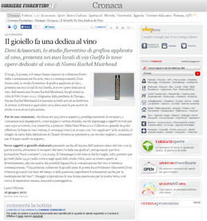 "Il gioiello fa una dedica al vino" by Laura Villoresi for the Corriere Fiorentino
