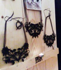 leather die-cut necklaces