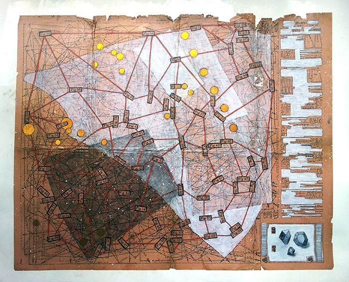 Naomi Muirhead, "Fig. 2 (Volumes)", mixed media on paper, 70x100cm, 2013