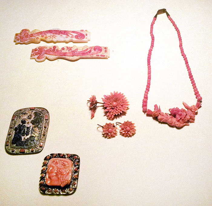 Vintage coral jewelry from the Coral Museum, Alghero (Sardegna)